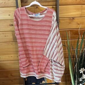 Oversized free people beach Striped asymmetrical Women's Top